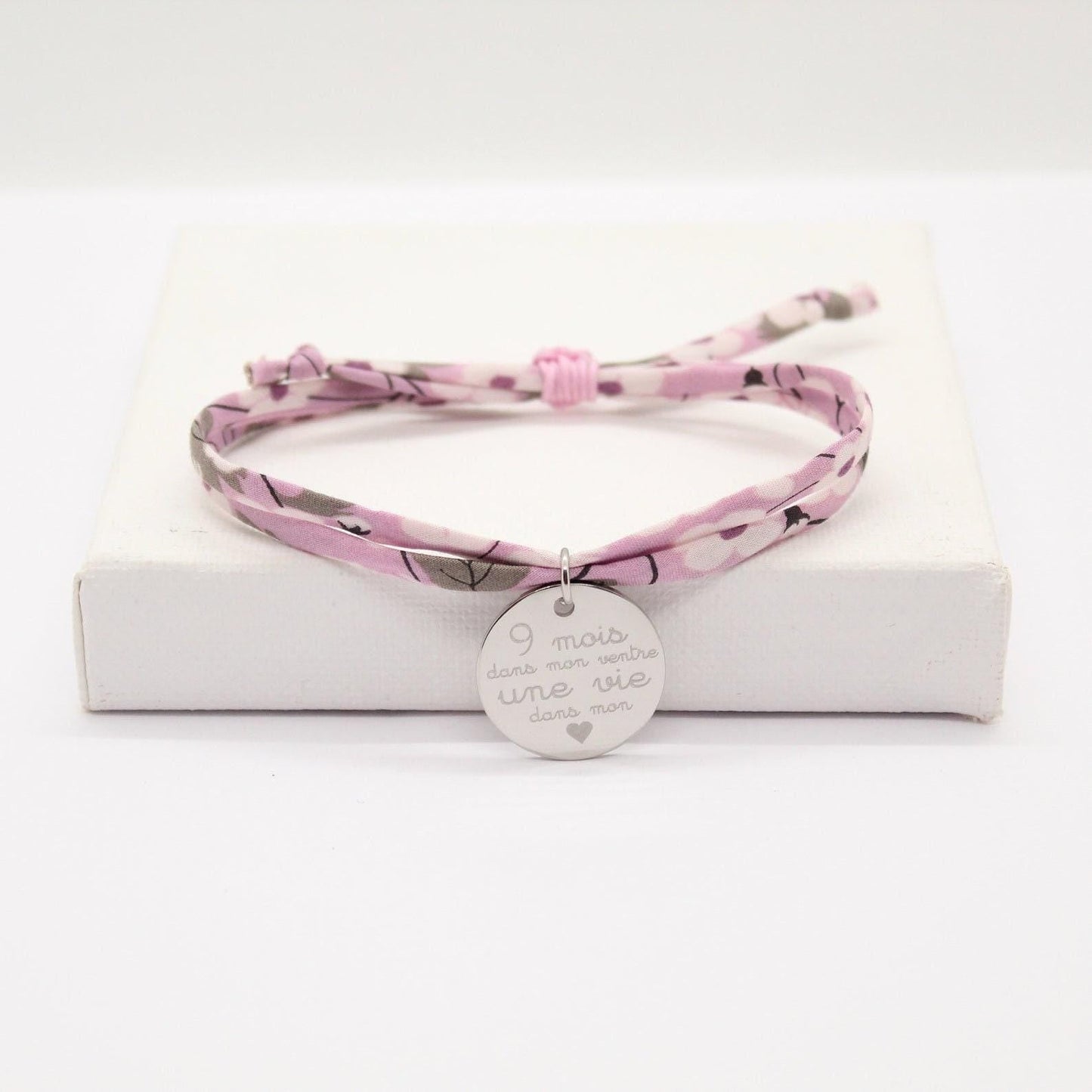 Bracelet liberty personnalisé cordon Mitsi Parme - Nemeti Bijoux