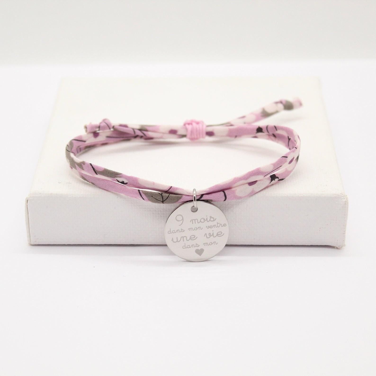 Bracelet liberty personnalisé cordon Mitsi Parme - Nemeti Bijoux