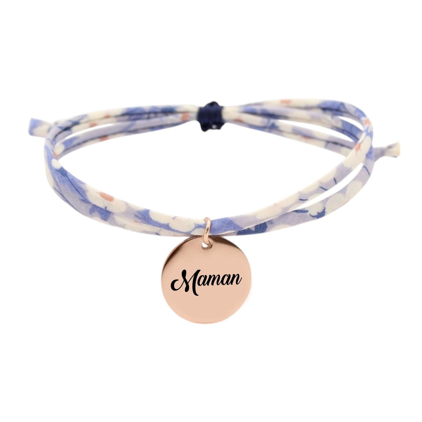 Bracelet liberty personnalisé cordon Mitsi Bleuet - Nemeti Bijoux