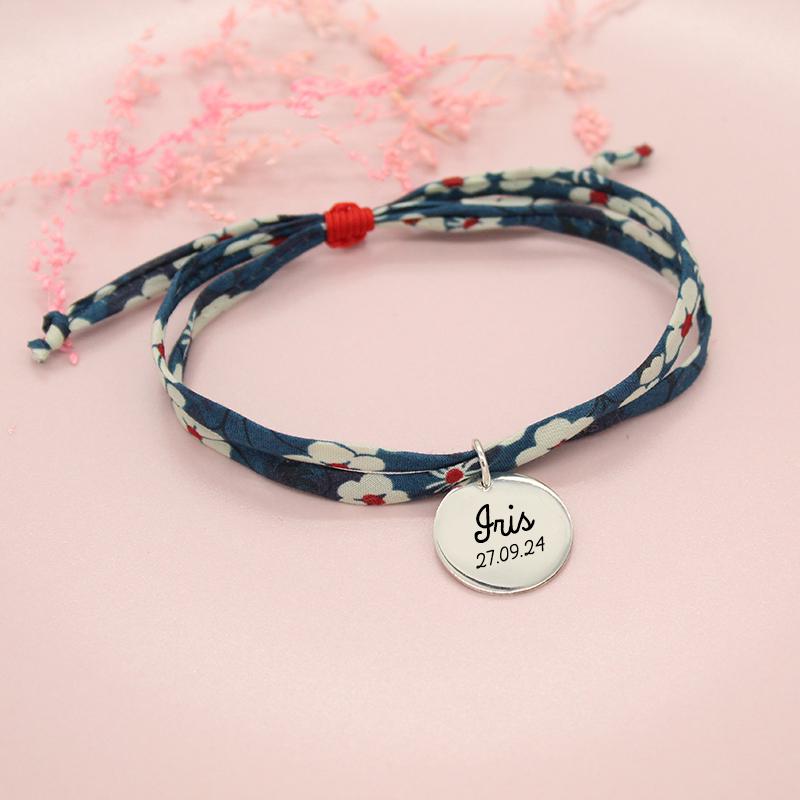 Bracelet liberty personnalisé cordon Mitsi outremer - Nemeti Bijoux