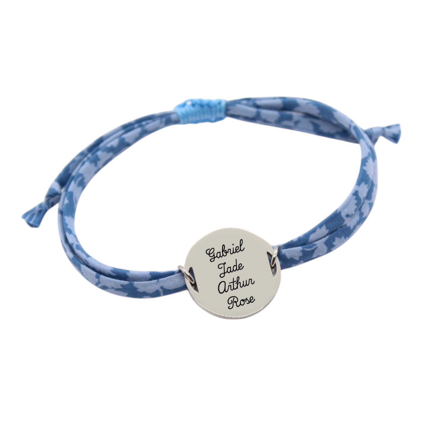 Bracelet liberty personnalisé cordon Glenjade bleu - Nemeti Bijoux