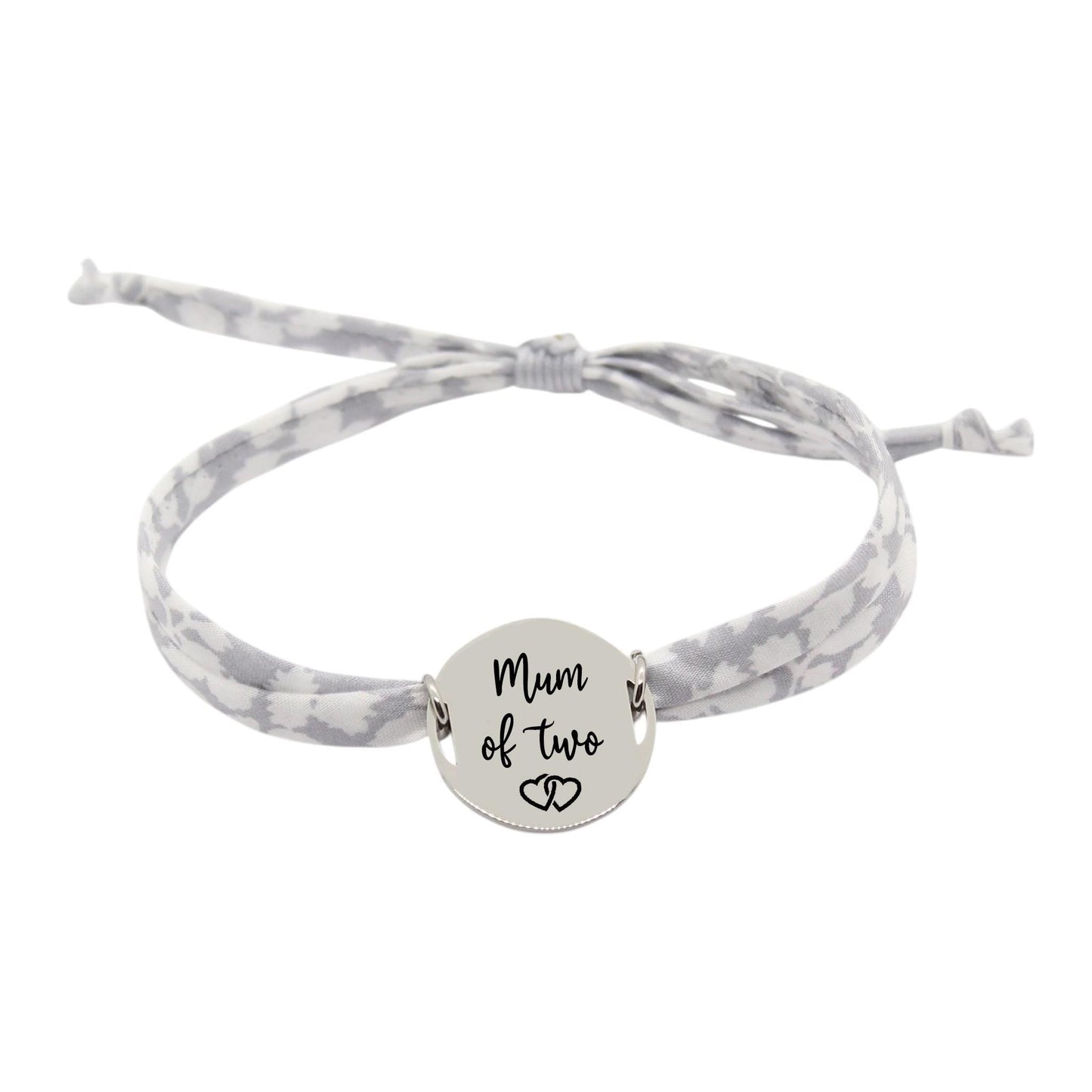 Bracelet liberty personnalisé cordon Glenjade gris - Nemeti Bijoux