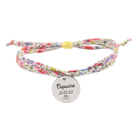 Bracelet liberty personnalisé cordon Phoebe Pepsi - Nemeti Bijoux