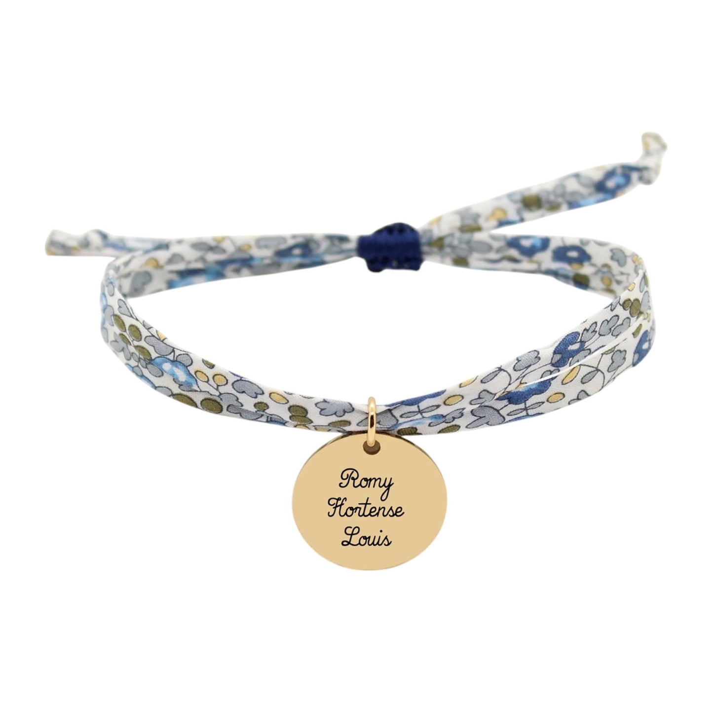 Bracelet liberty personnalisé cordon Eloise Blue Forest - Nemeti Bijoux