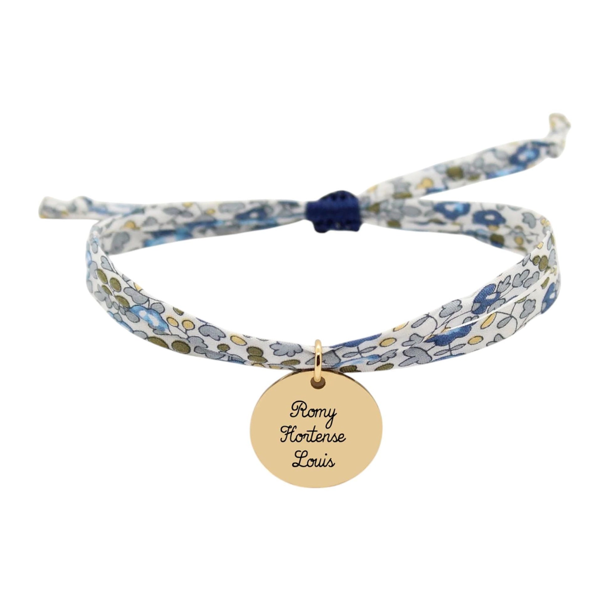 Bracelet liberty personnalisé cordon Eloise Blue Forest - Nemeti Bijoux