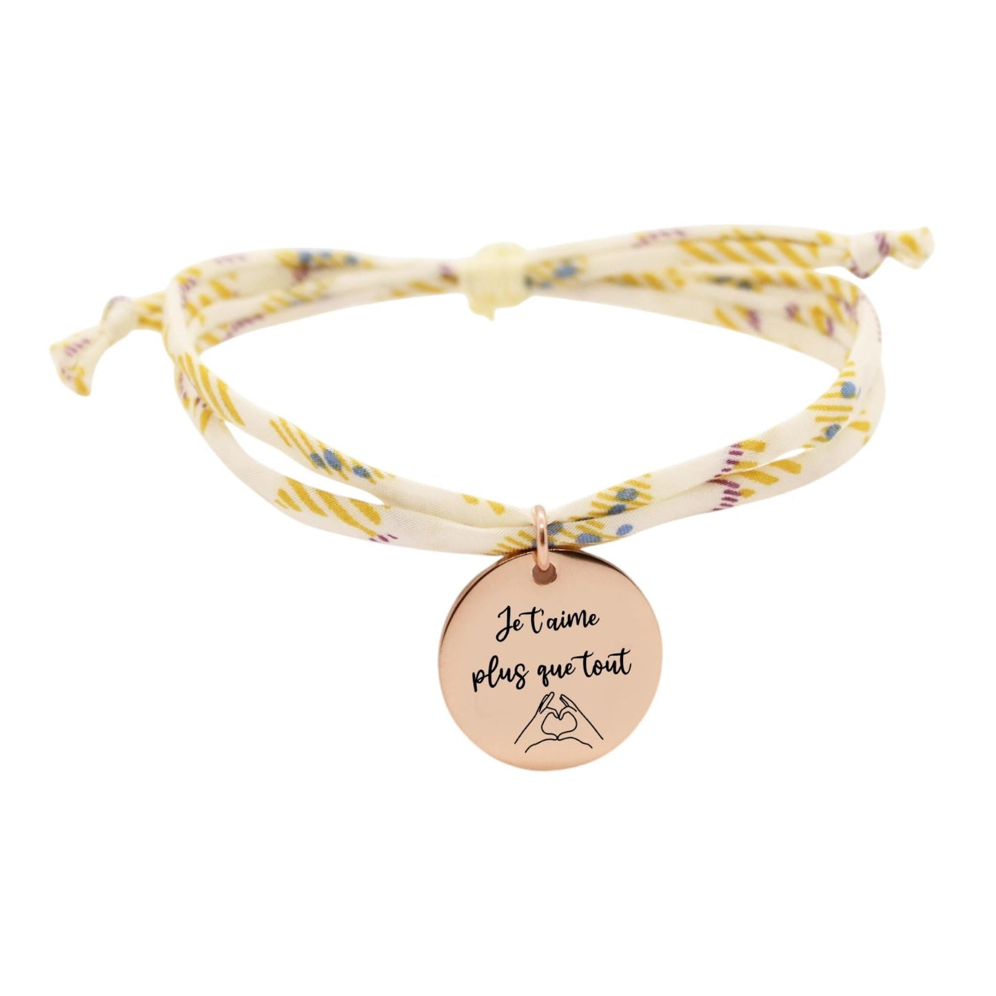 Bracelet liberty personnalisé cordon Deckchair daze jaune - Nemeti Bijoux