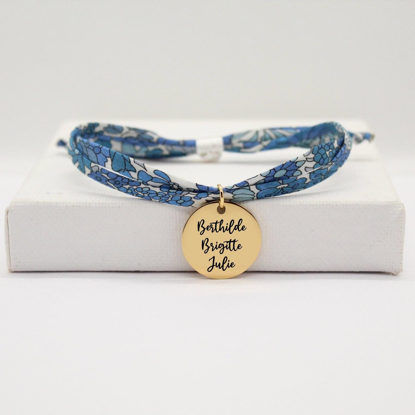 Bracelet liberty personnalisé cordon Margaret Annie Ultramarine bleu - Nemeti Bijoux