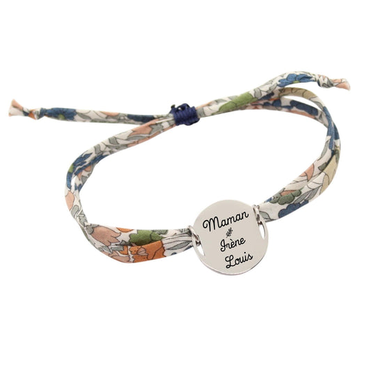 Bracelet liberty personnalisé cordon Poppy Forest Bronze - Nemeti Bijoux