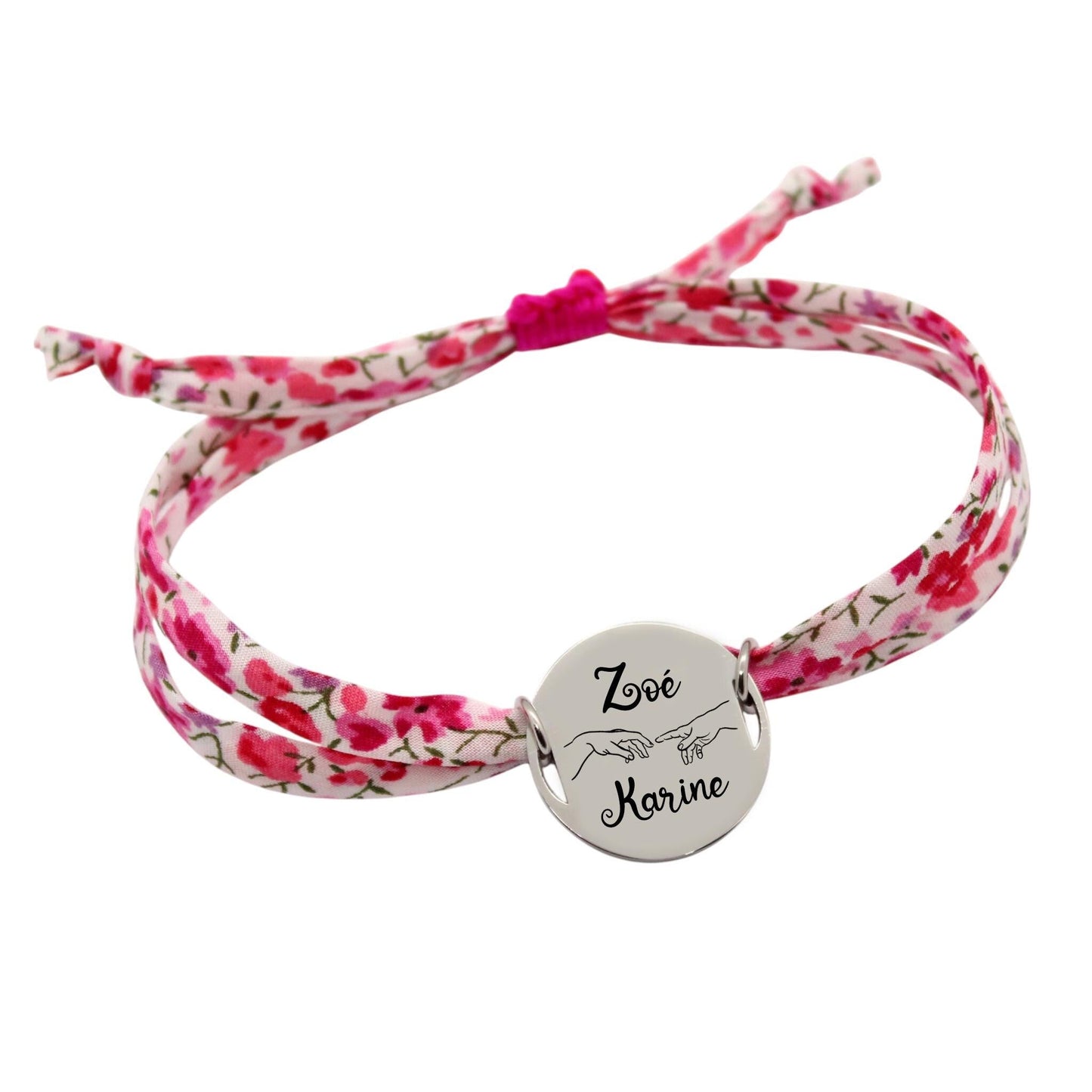 Bracelet liberty personnalisé cordon Phoebe Rose - Nemeti Bijoux