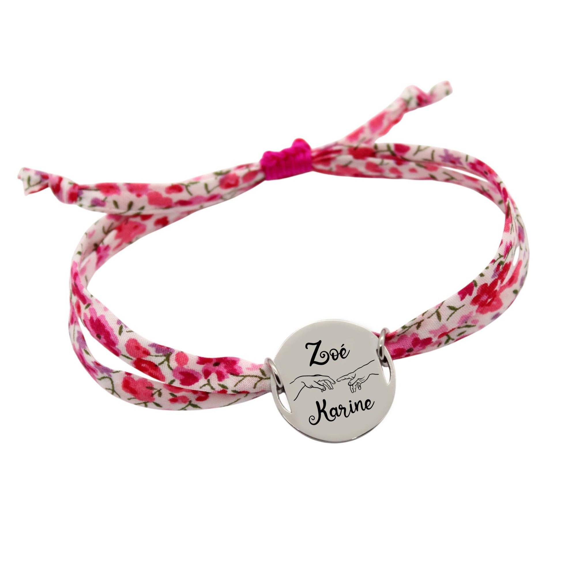 Bracelet liberty personnalisé cordon Phoebe Rose - Nemeti Bijoux