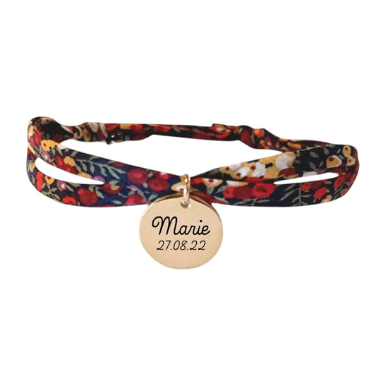 Bracelet liberty personnalisé cordon wilmslow berry A - Nemeti Bijoux