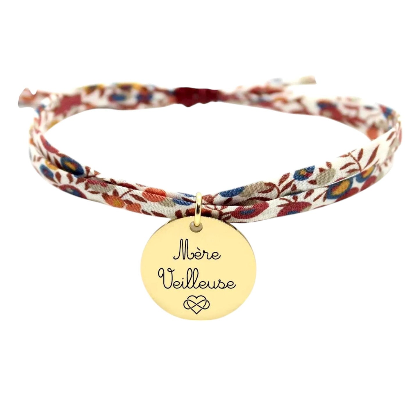 Bracelet liberty personnalisé cordon wiltshire noisette - Nemeti Bijoux