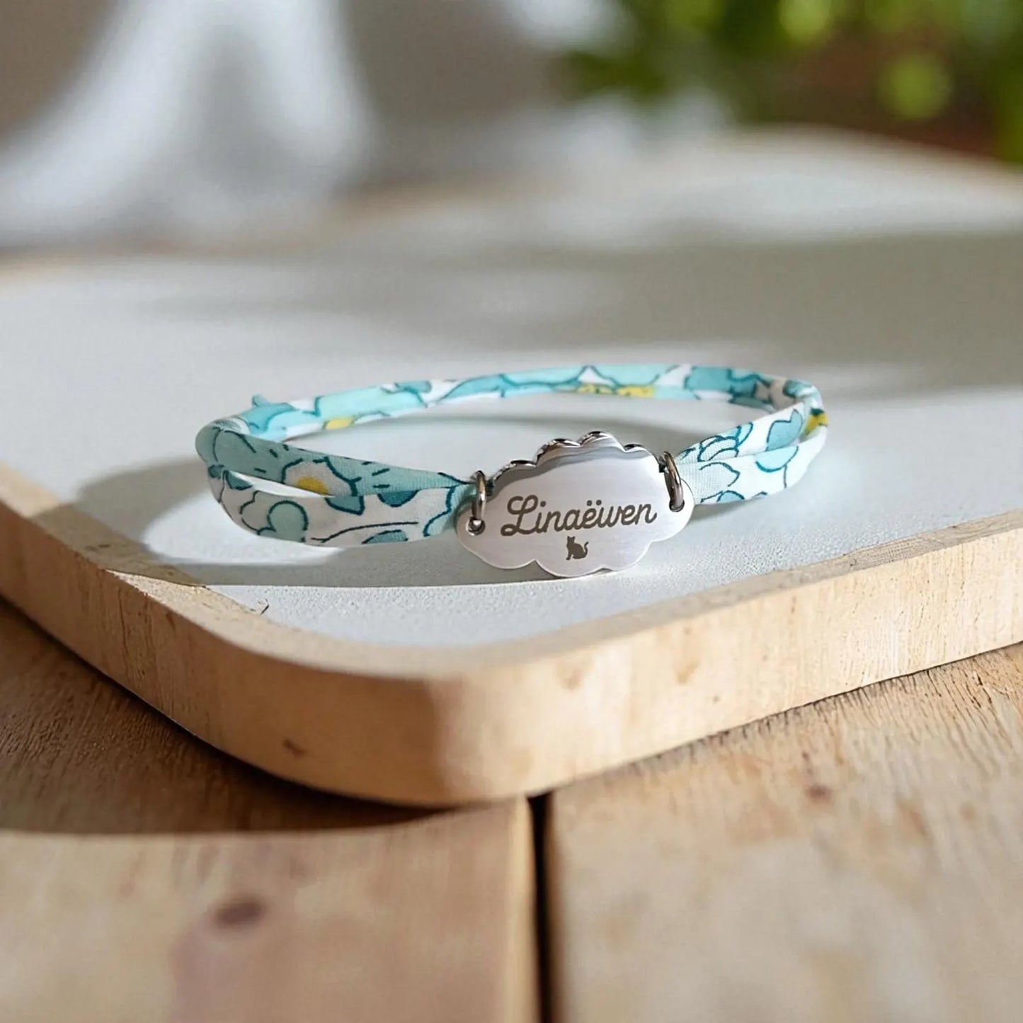 Bracelet liberty personnalisé cordon Betsy Mint and Lemon
