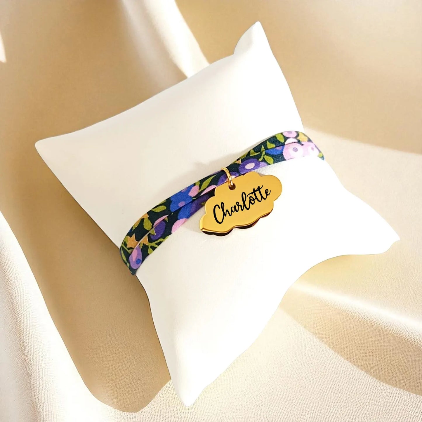 Bracelet liberty personnalisé cordon Wiltshire Star violet - Nemeti Bijoux