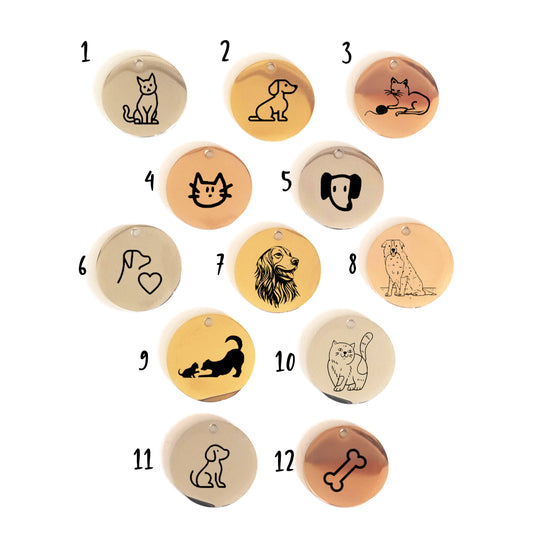 Médaille Gravée Chat & Chien – Pendentif Animal Minimaliste - Nemeti Bijoux
