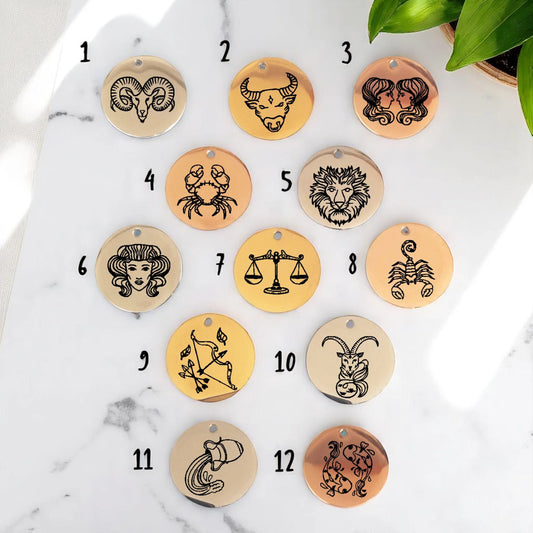 Médaille Gravée Astro – Pendentif Signe Astrologique - Nemeti Bijoux