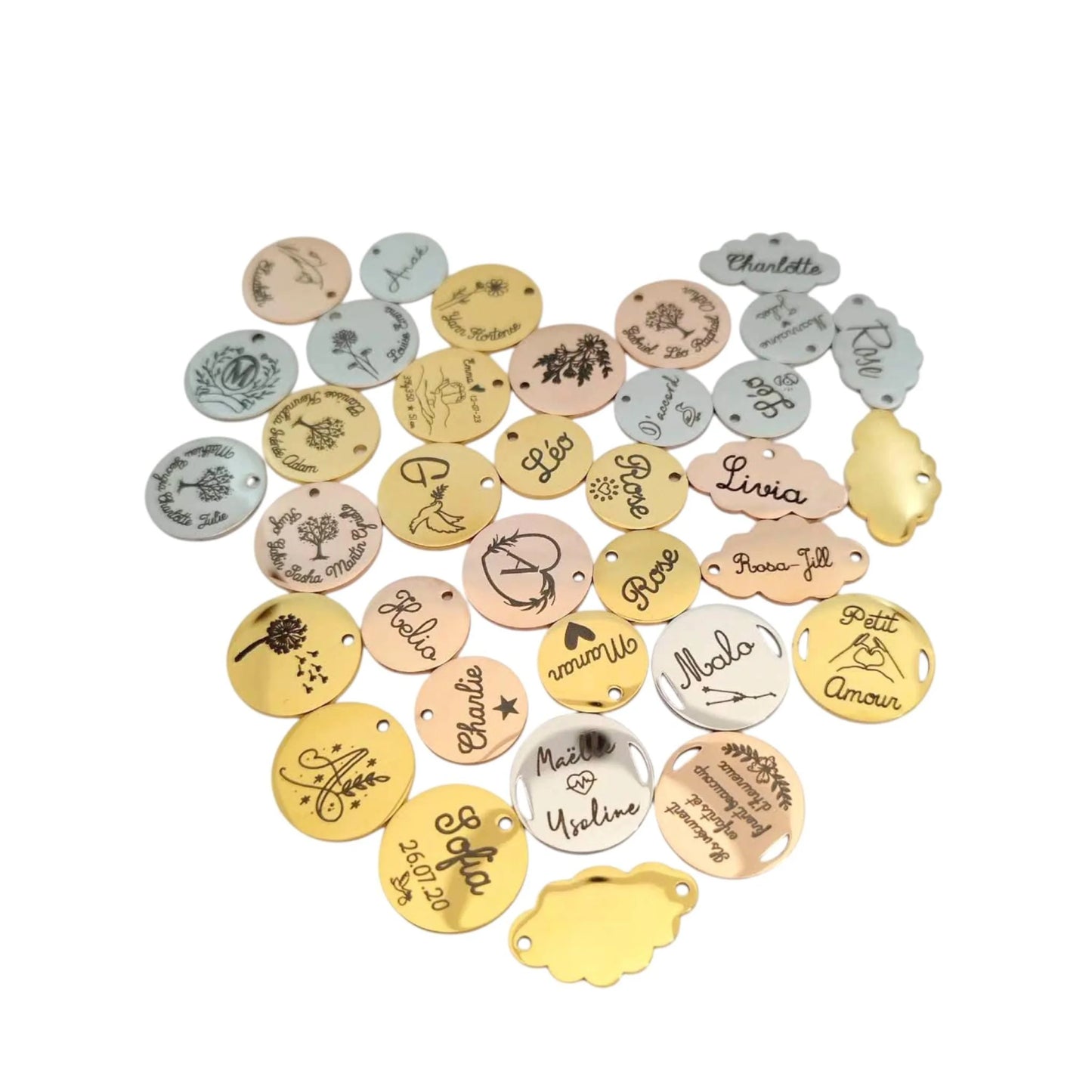 Médaille Gravée Personnalisée - Pendentif Pastille Nuage - Nemeti Bijoux