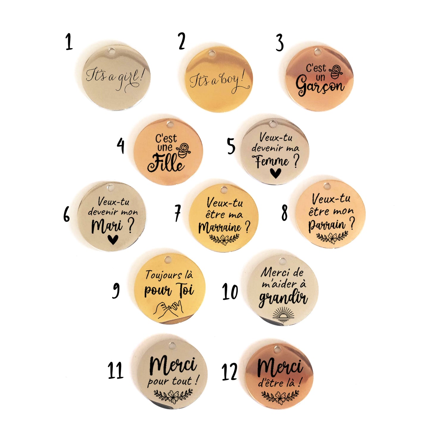 Médaille Gravée – Annonce Demande Message d’Amour - Nemeti Bijoux