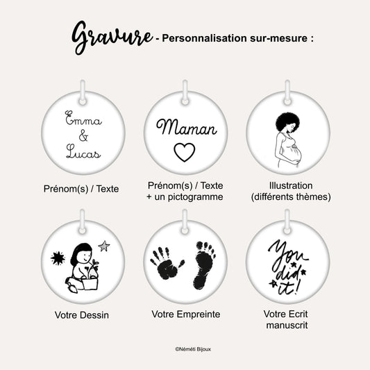 Porte-clés gravé personnalisé - Amour Cœur Coréen - Nemeti Bijoux