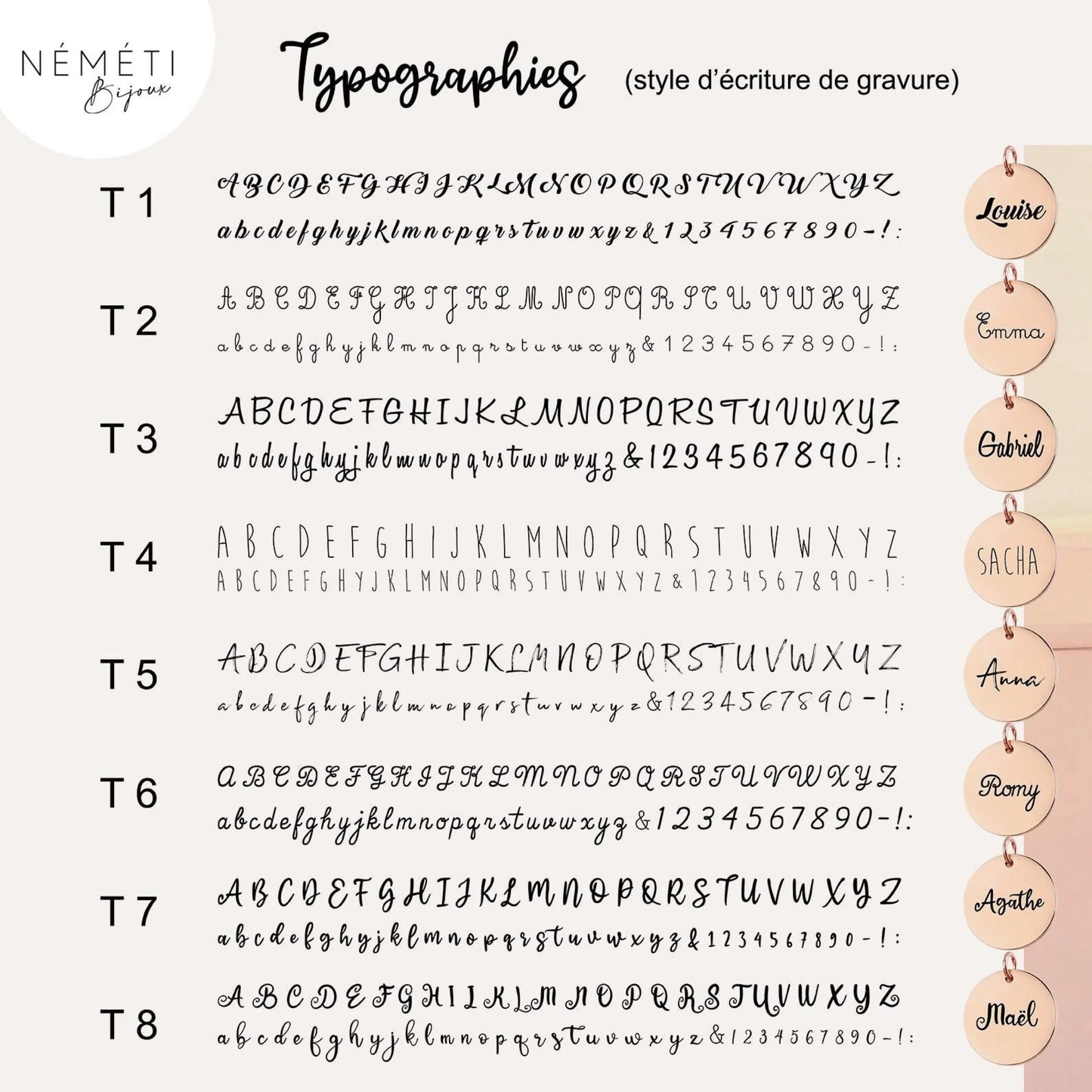 Porte-clés gravé personnalisé - Amour Cœur Coréen - Nemeti Bijoux