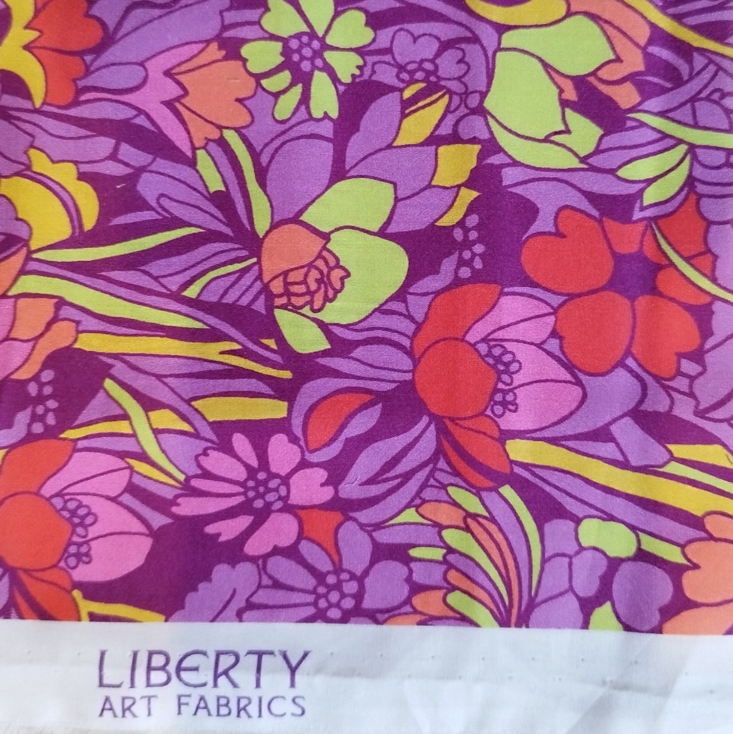 Bracelet liberty personnalisé cordon Art Fabrics 70 floral violet - Nemeti Bijoux